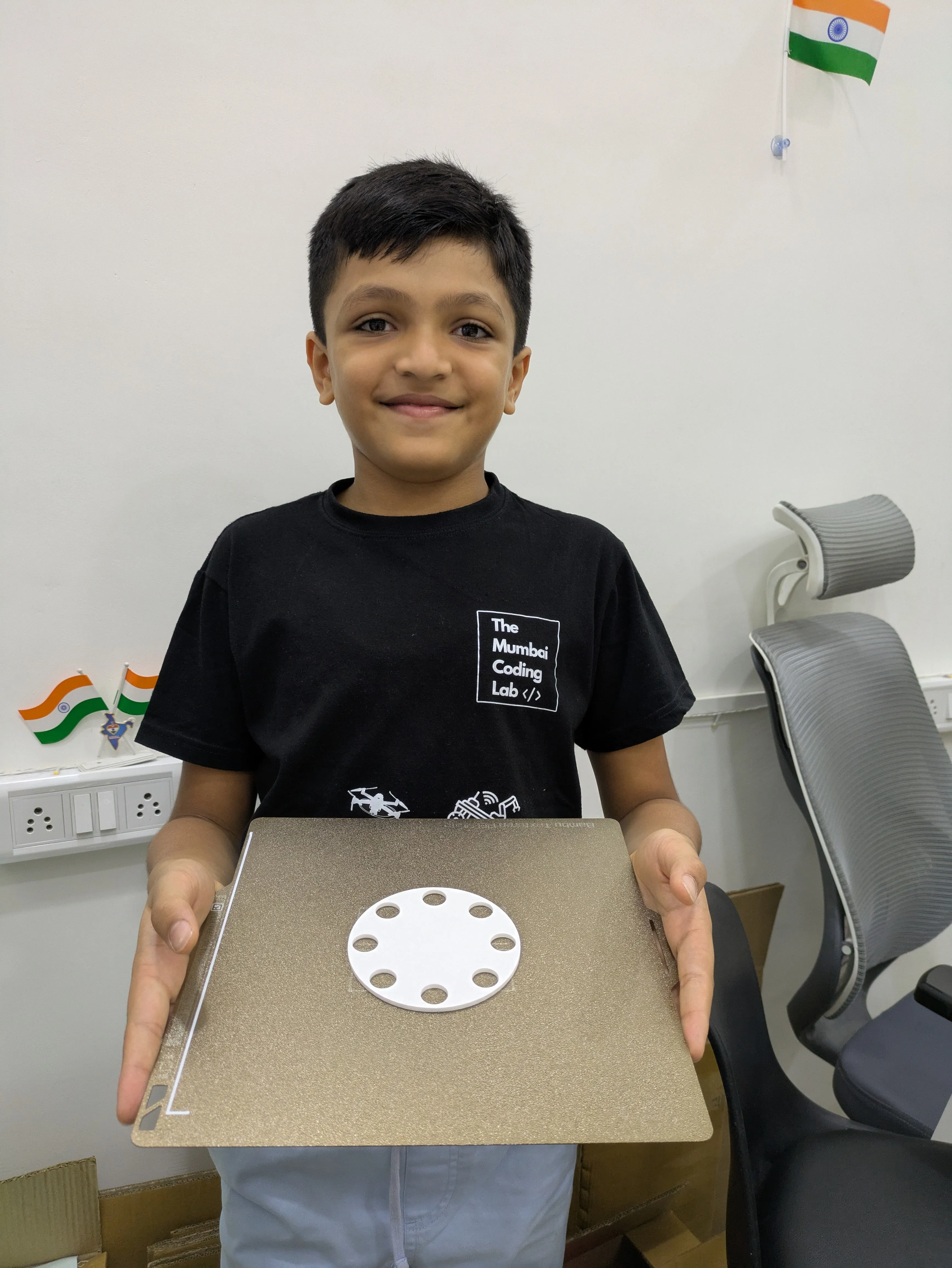 Tanay Showing His 3D Print